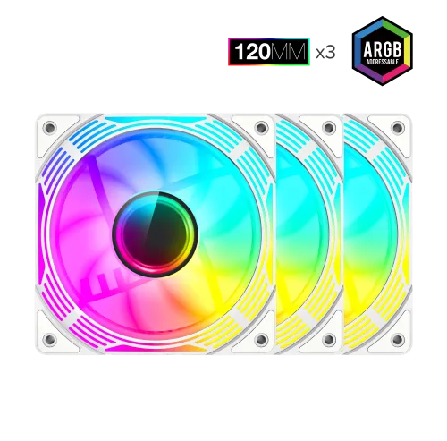 Ventilateur x 3 GAMEMAX KF300R WH Blanc ARGB
