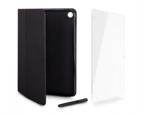 [COVERTABA9PLUSNOIR] urban Factory Cover Tab a9+ , pack 3 en 1 Etui, verre trempe , stylet  - Noir