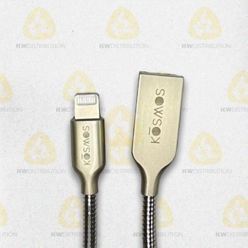 [KMLMZ109] KOSMOS Cable USB A to Lightning, C89 connector with metal shell & metal jacket