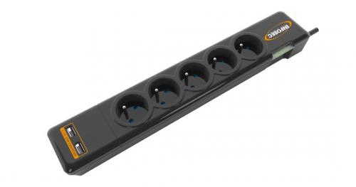 [61298] OND INFOSEC Prise S5 Usb Neo parafoudre 5 Prises2 Usb 5V 2.1A